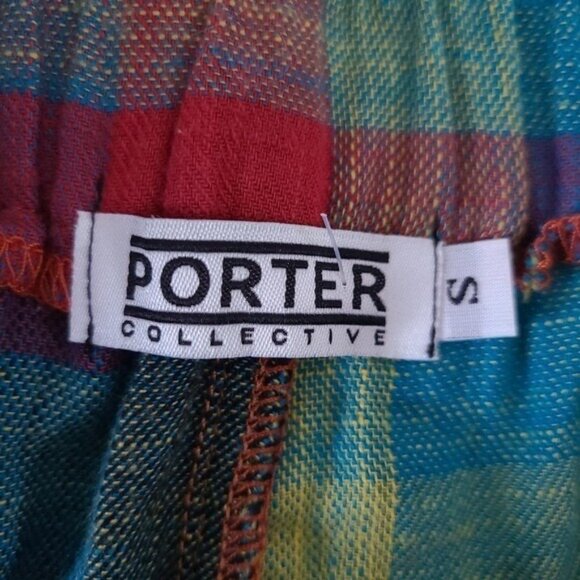 Porter Collective Plaid Patchwork Cargo Jogger Pants Size S - Picture 9 of 9